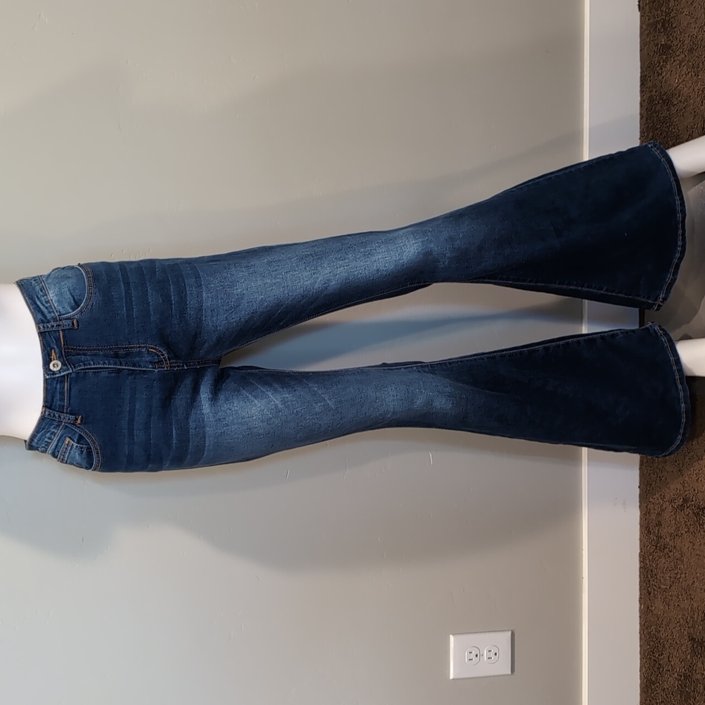 SHEIN Blue Wash Flare Jeans High Rise Jeans Size Small